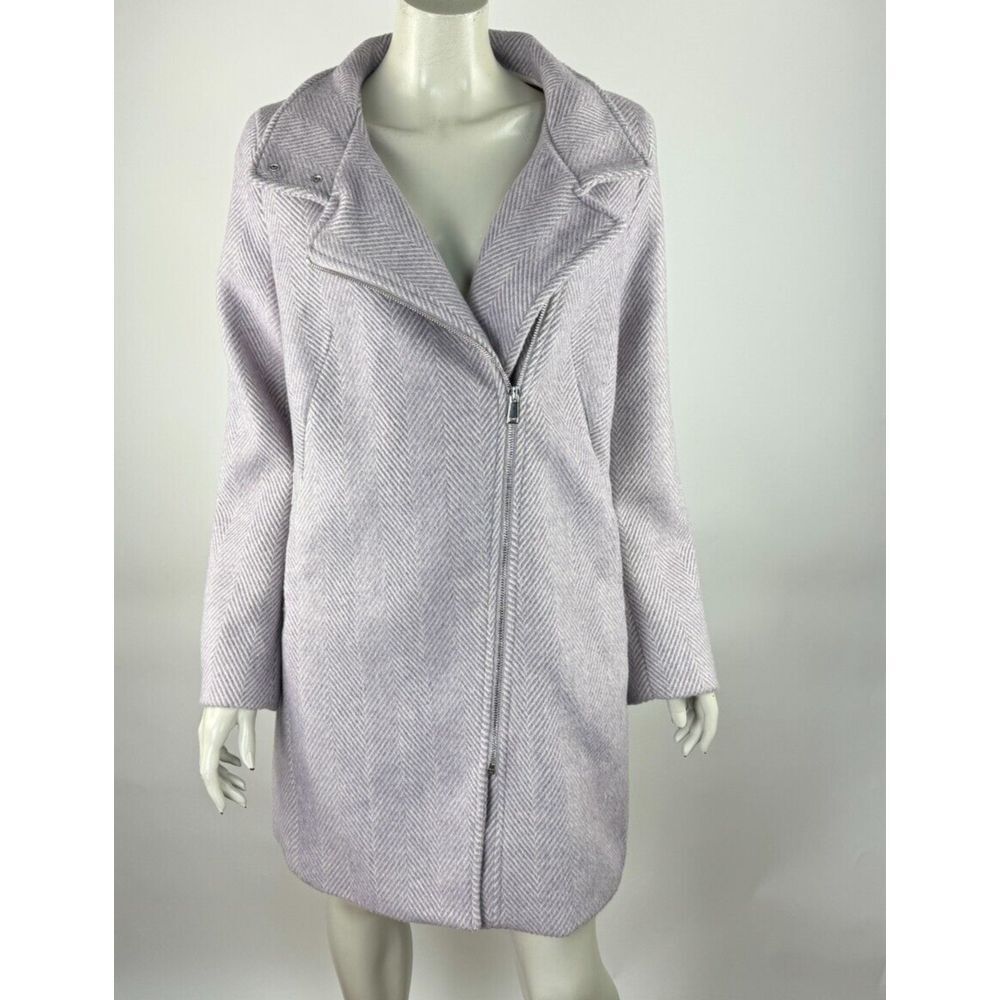 LOFT Lilac Wool Pea coat Women M NWT‎ $175 Long Sleeve Pockets Full Zip Jacket - Picture 9 of 16